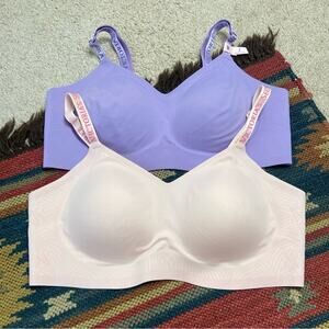Victoria's Secret Purple and Pink Seamless Bralettes Size Large
